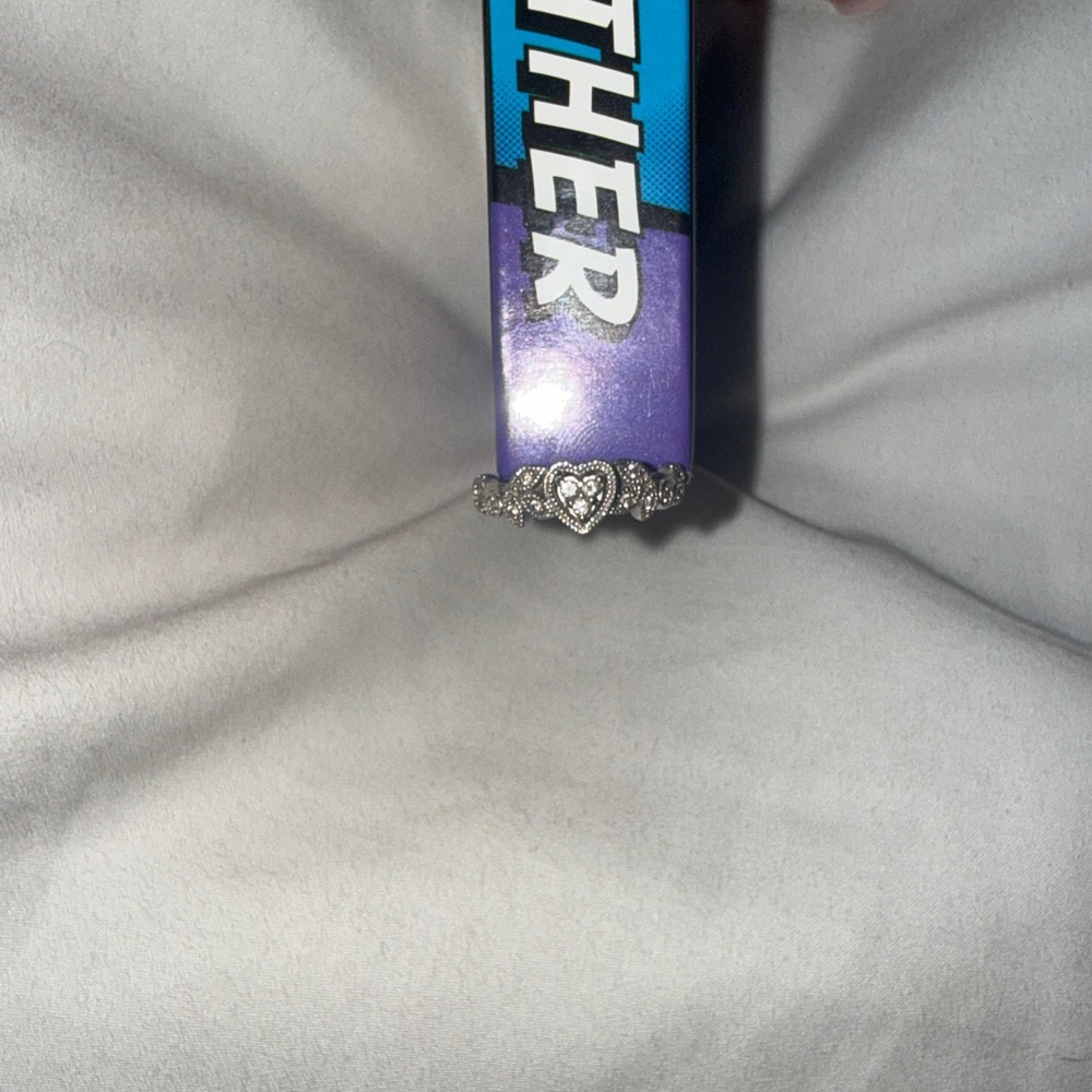 Zales Silver Heart Ring with Diamond Accents